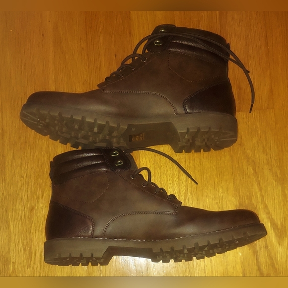 RED ALE BY ALESBURY MEN'S BROWN FAUX LEATHER HIKING BOOTS SIZE 13 NWOB - Picture 5 of 12